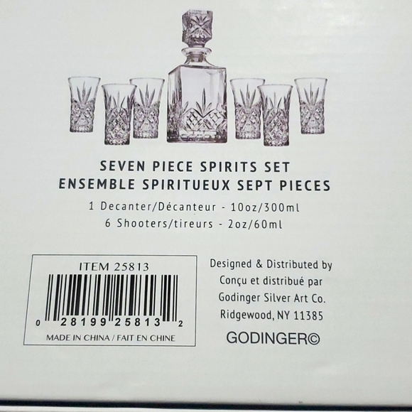 Shannon by Godinger Dublin Collection 7-Piece Crystal Spirits Set - Picture 6 of 6